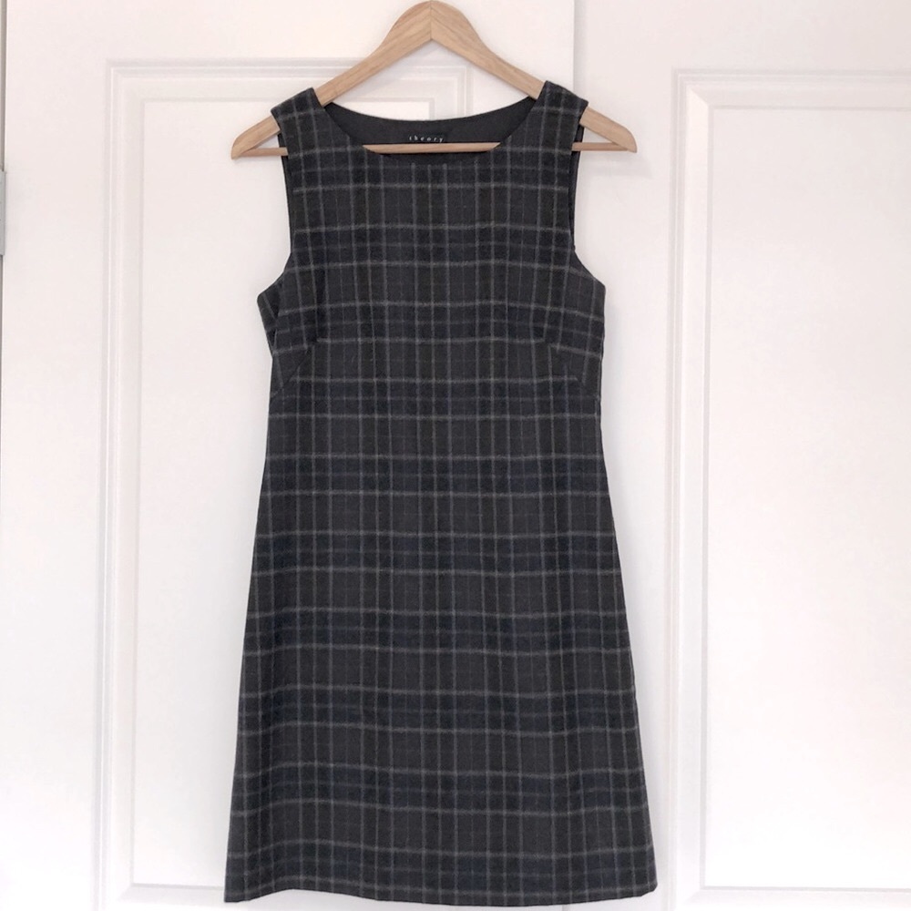 Theory Grid Print Dress